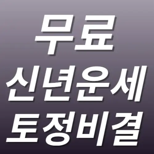 신년운세 무료 토정비결