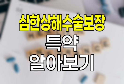 현대해상 심한상해수술보장 특약의 핵심 내용