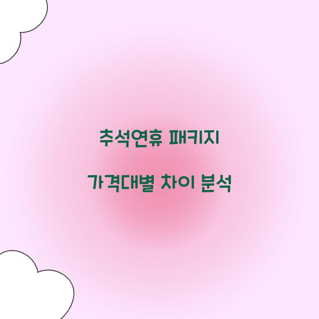 추석연휴 패키지 가격대별 차이 분석