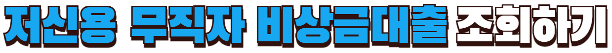저신용 무직자 비상금대출 조회하기