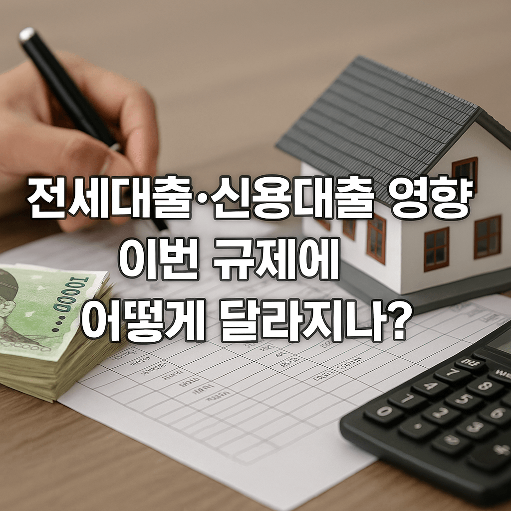 7월 대출 규제, 전세대출, 신용대출 영향