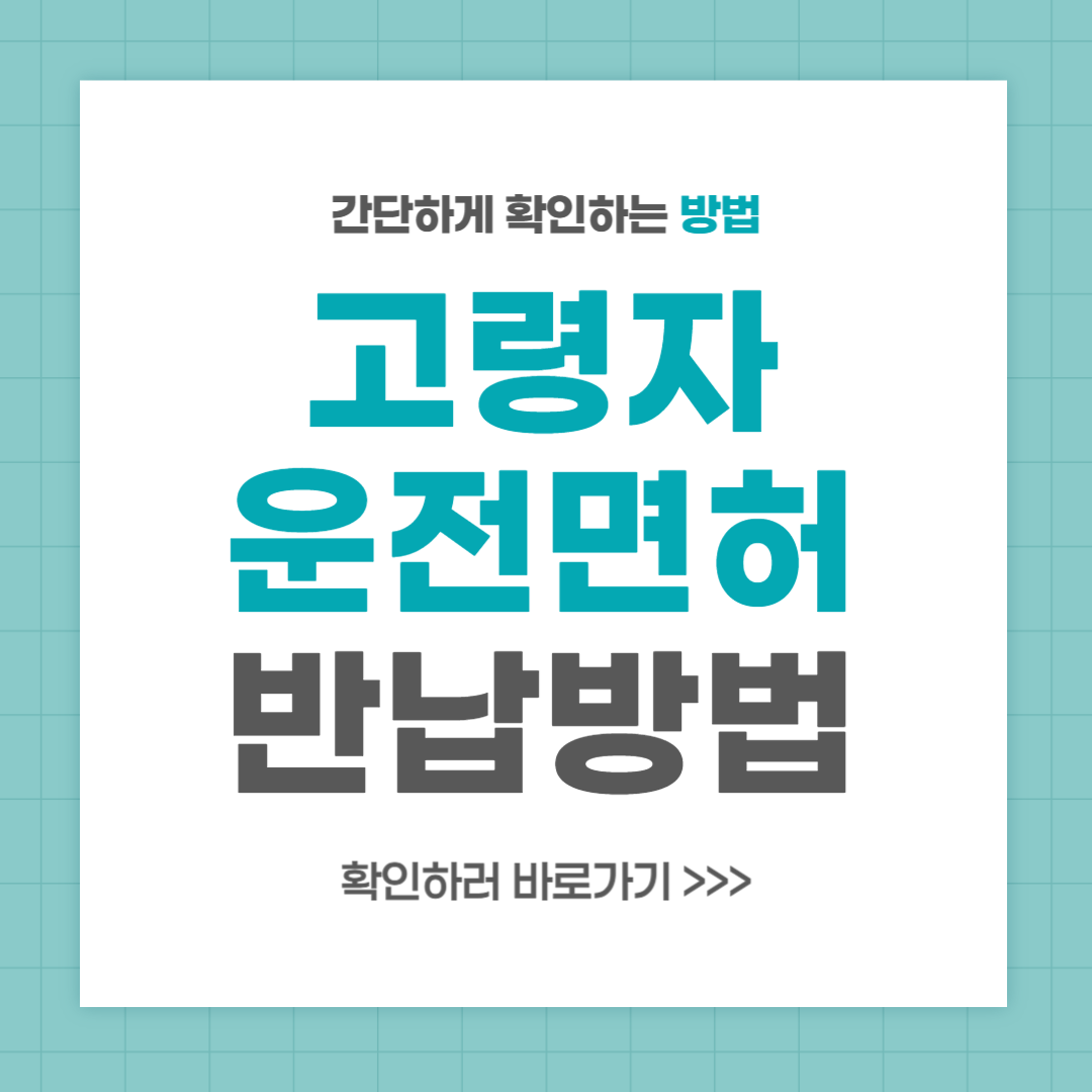 고령자 운전면허 반납 나이 혜택 방법 안내