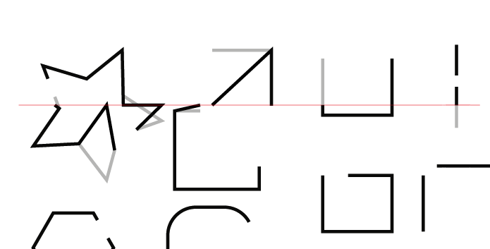 수직선을 이루는 점들