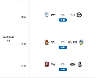 K리그2 3라운드 일정