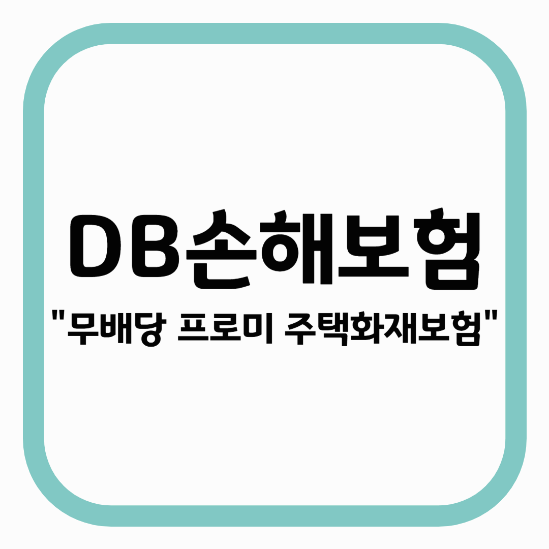DB손해보험 "무배당 프로미 주택화재보험"
