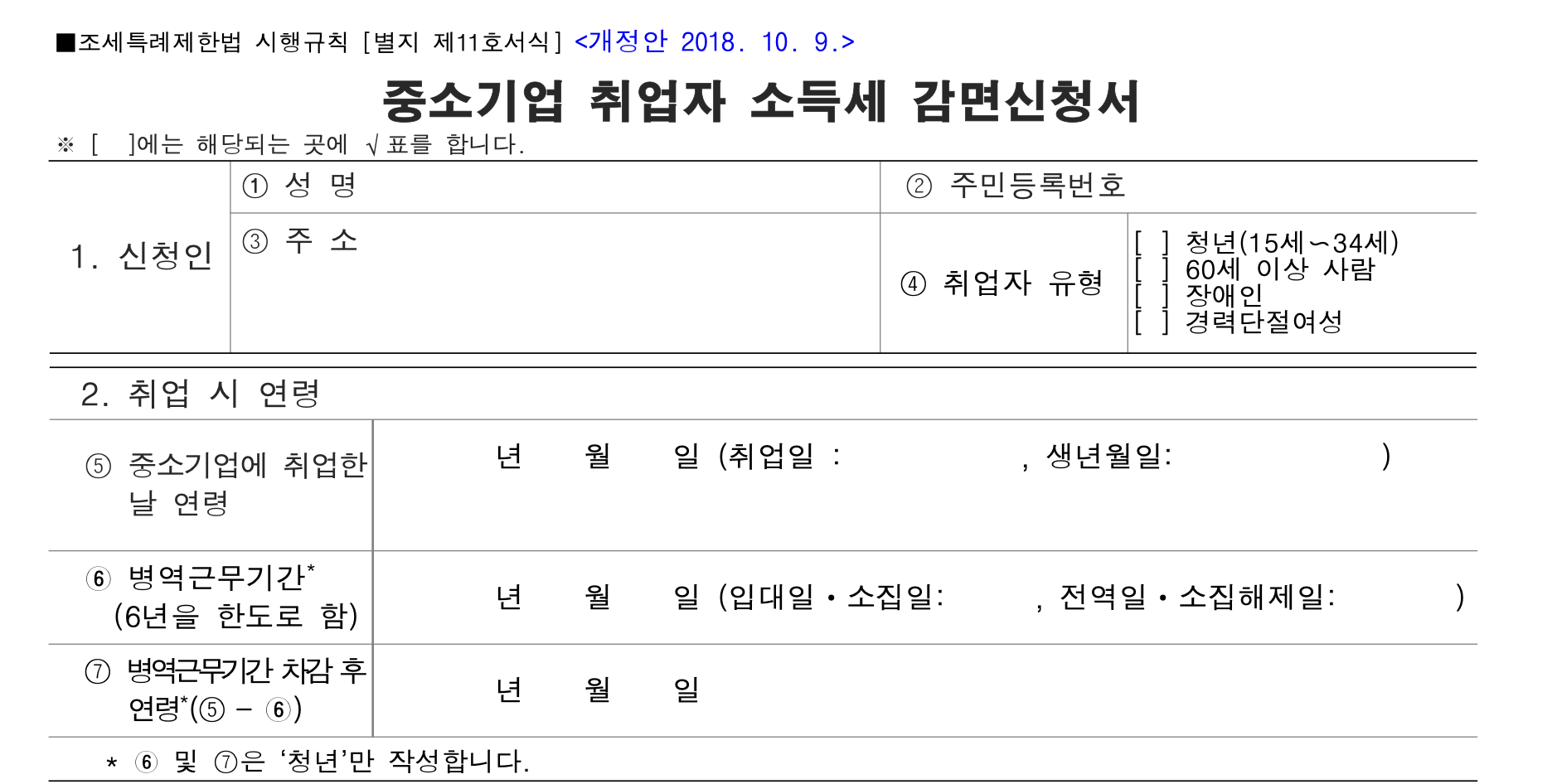 중소기업 청년취업자 소득세 감면