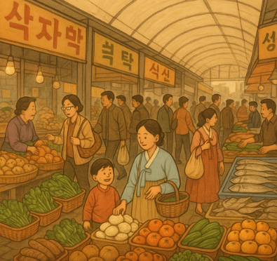 시장 풍경 사진