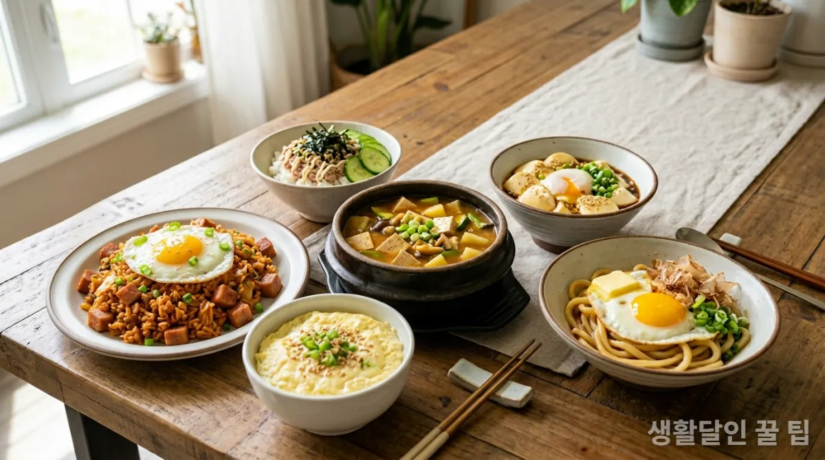 15분 만에 완성된 5가지 초간단 한국식 집밥 요리