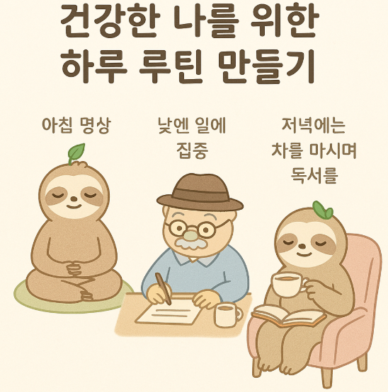 건강한 하루 루틴만들기 이미지