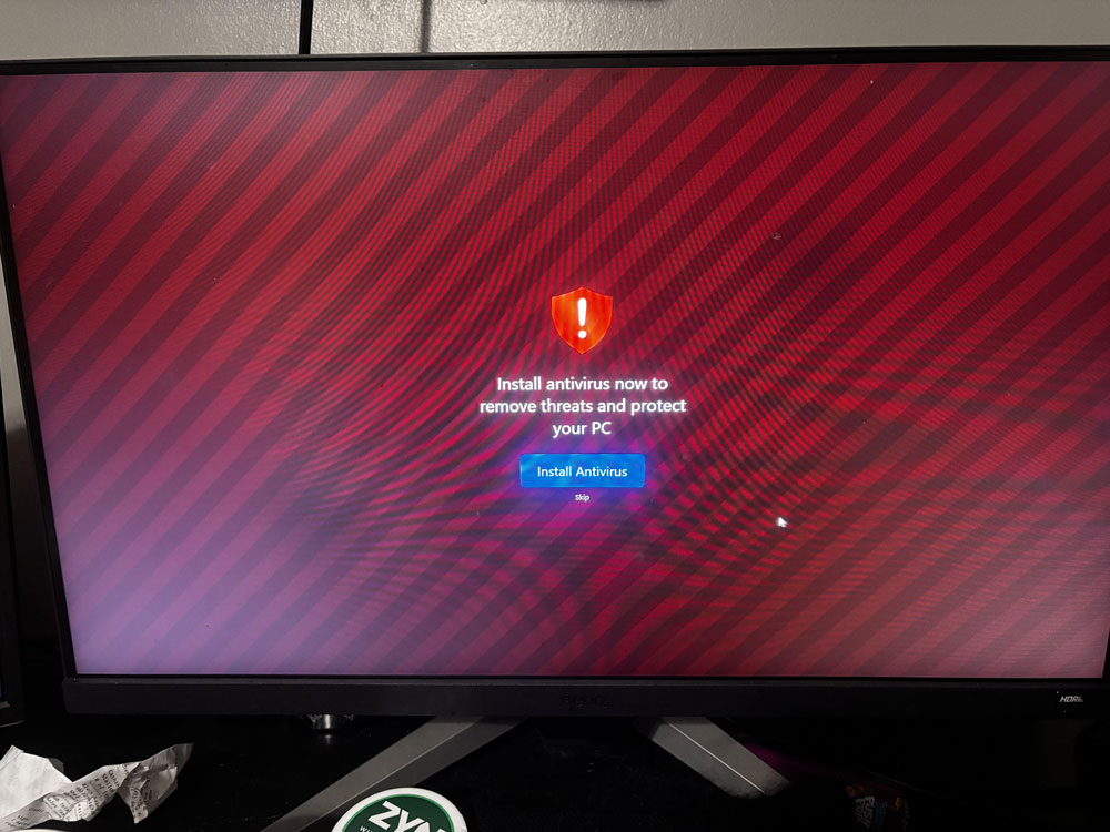 바이러스 설치를 유도