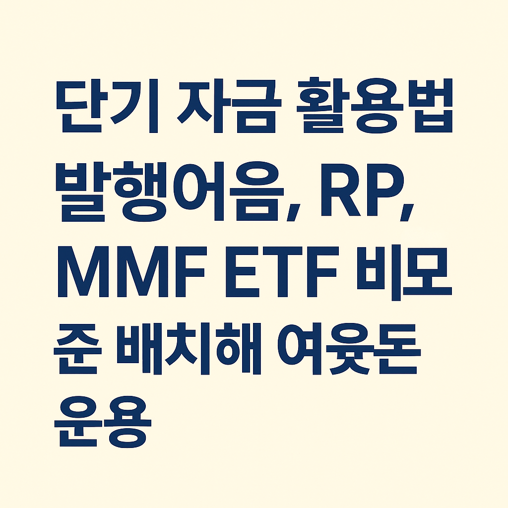 단기자금주차장활용 요약 이미지