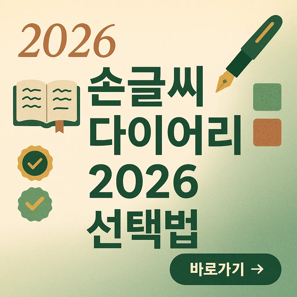 손글씨 다이어리 2026 선택법