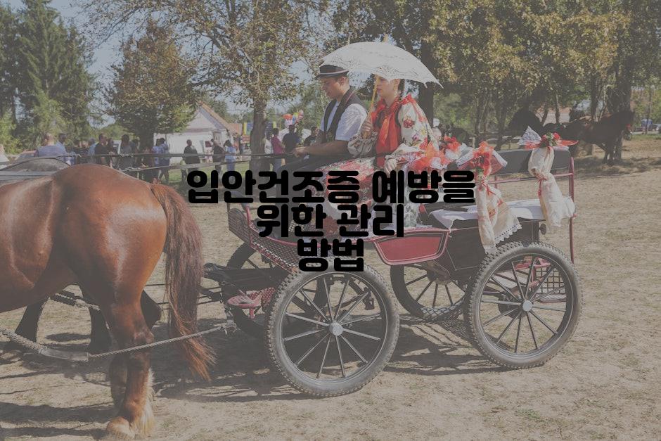 입안건조증 예방을 위한 관리 방법