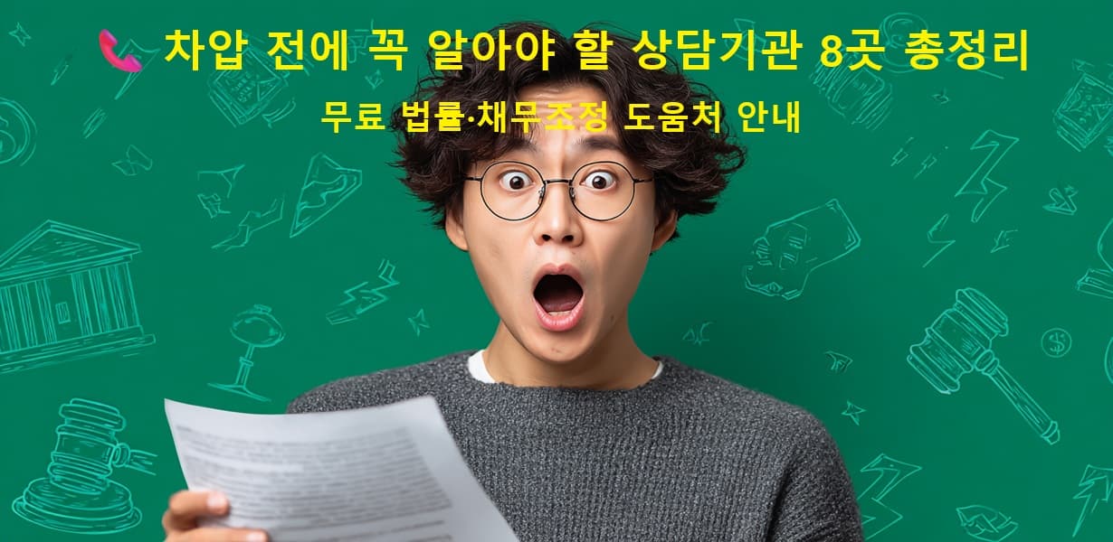 차압 통보서를 받고 당황한 표정의 사람 이미지