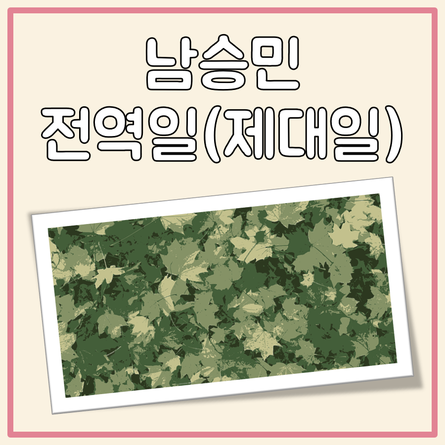 남승민 전역일, 남승민 제대일 대표 이미지