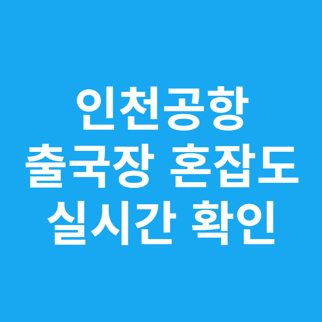 인천공항 출국장 혼잡도 실시간 확인