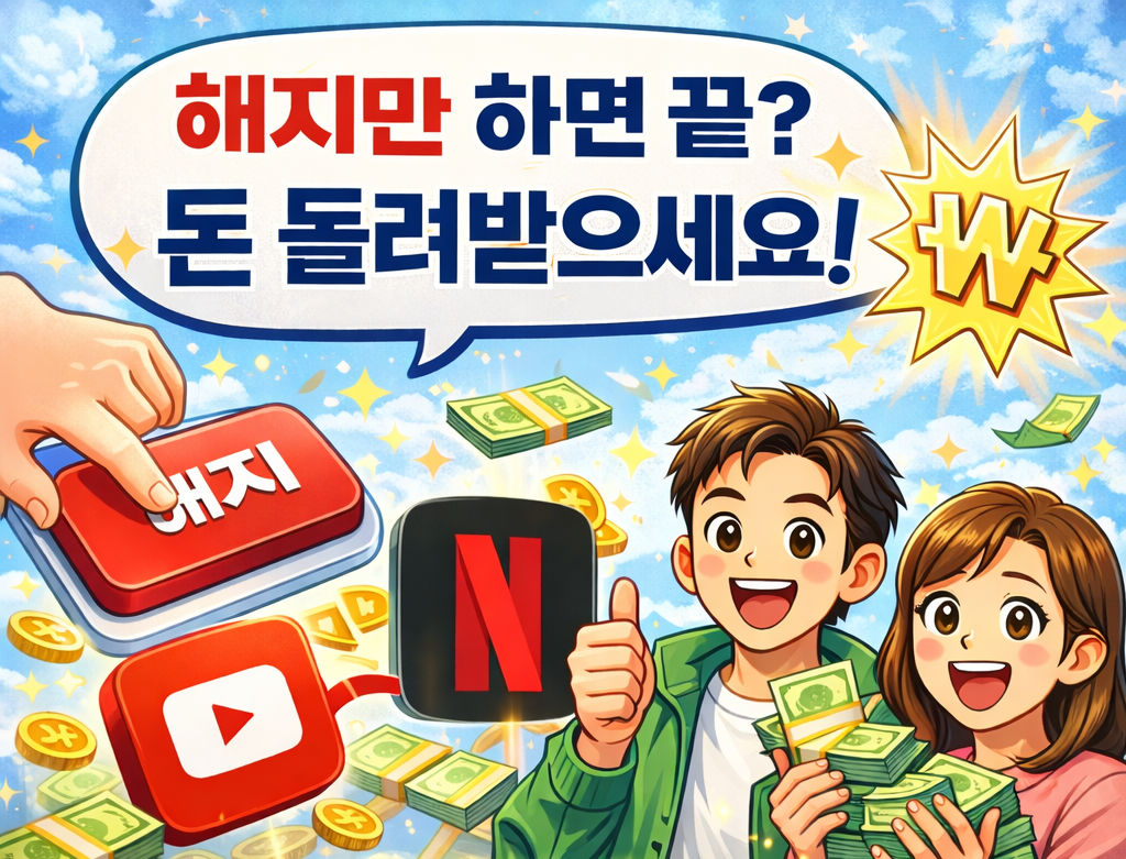 "해지만 하면 끝? 돈 돌려받으세요!" 유튜브·넷플릭스 중도 해지 환급 꿀팁
구독료환불, OTT중도해지, 통신비미환급금, 스마트초이스, 유튜브프리미엄환불, 쿠팡와우해지, 디지털재테크, 숨은돈찾기, 거북이의재테크, 생활비절약