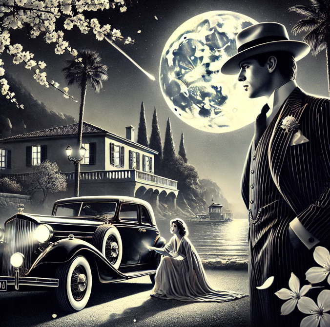 언더 더 체리 문 흑백 포스터 이미지