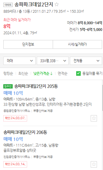 매물가격