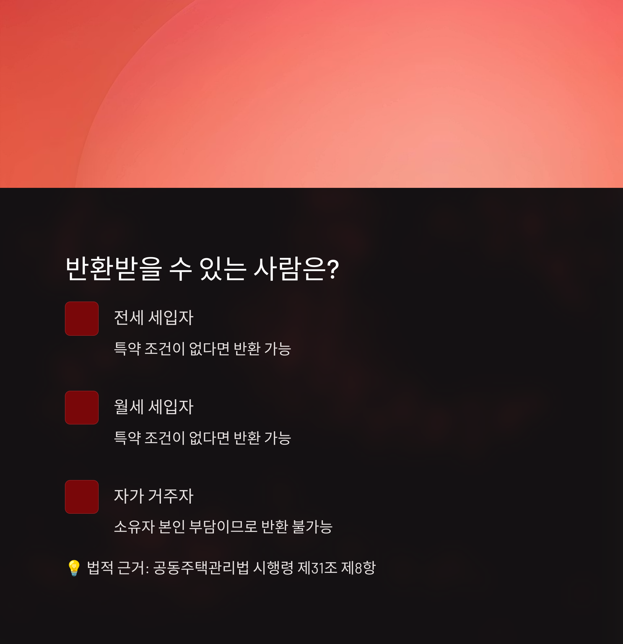 장기수선충당금 반환받는 법