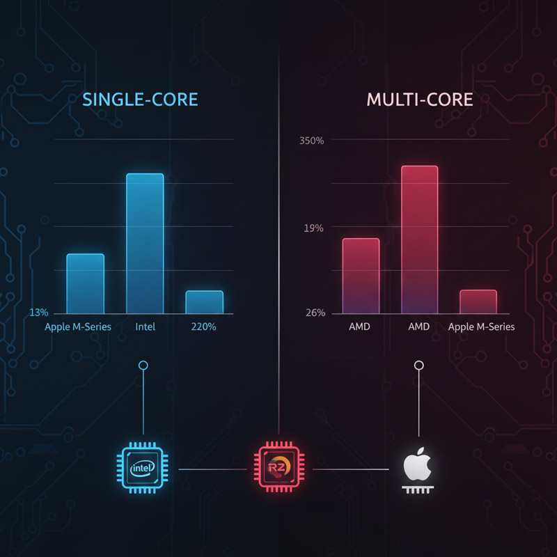 2025 노트북 CPU 비교 – 인텔 vs AMD vs 애플 M시리즈