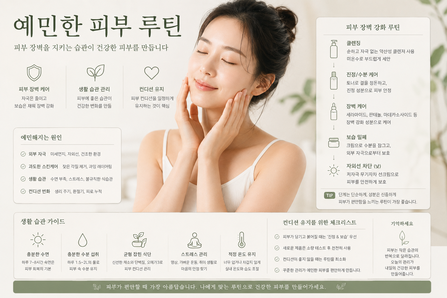 예민한 피부를 위한 루틴 안내