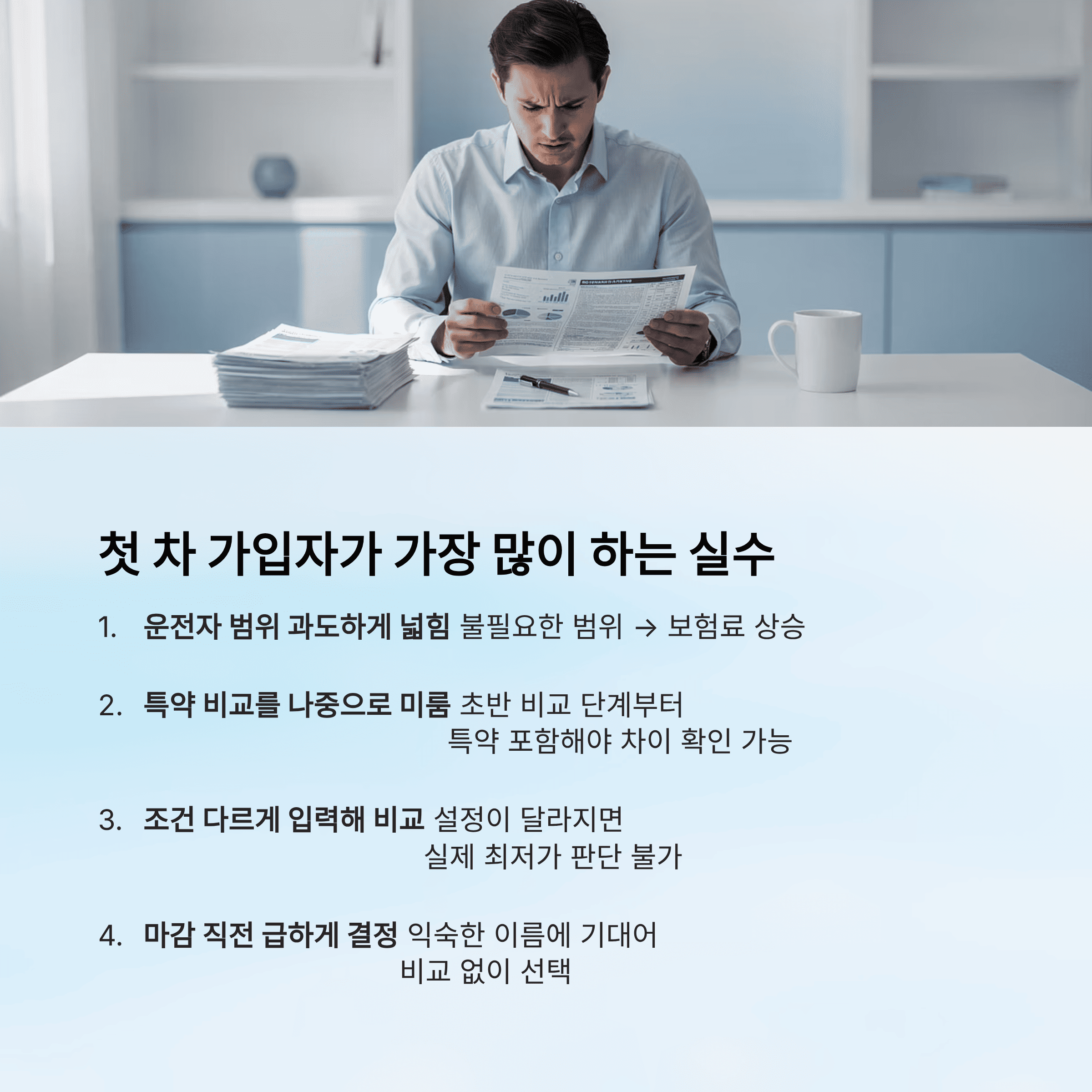 첫 차 가입자가 가장 많이 하는 실수는 무엇인가
