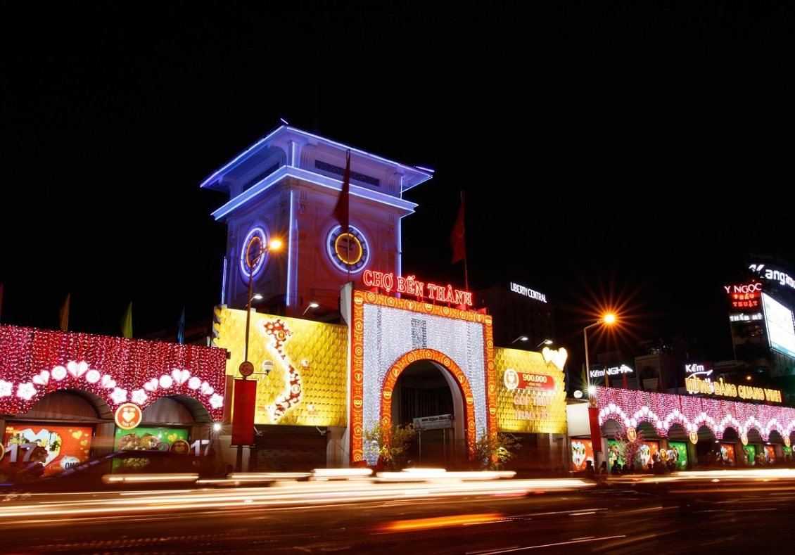 베트남 호치민 벤탄 시장 관련 사진