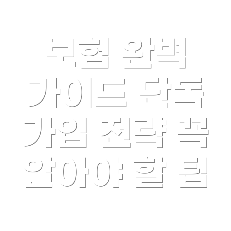 자동차 보험 단독 가입