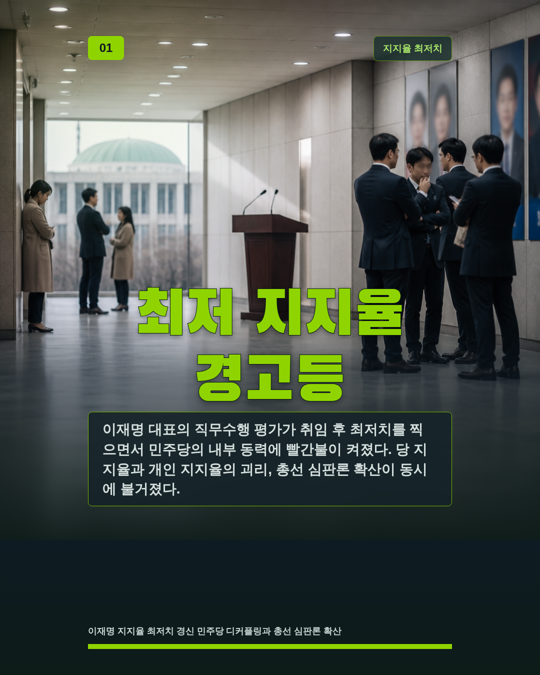 최저 지지율 경고등