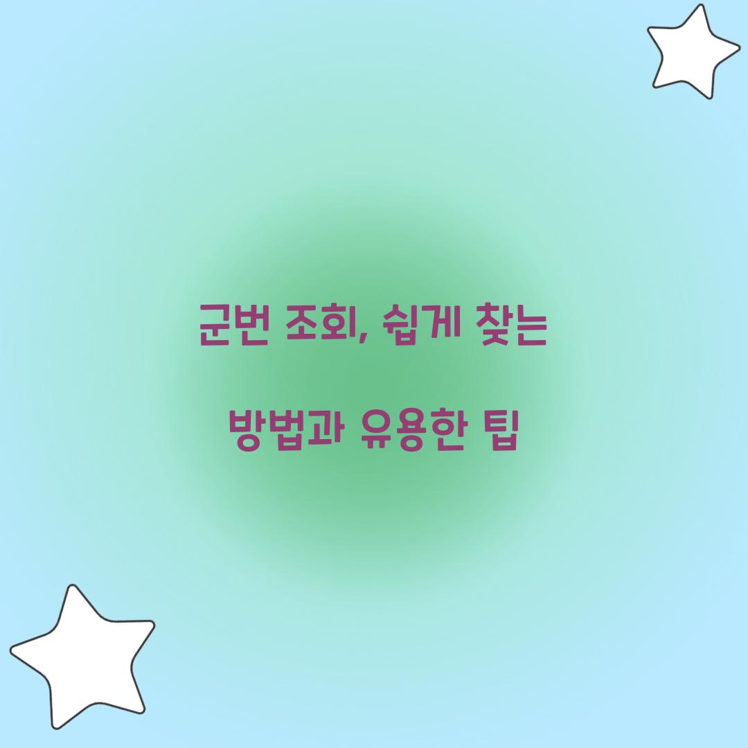 군번 조회