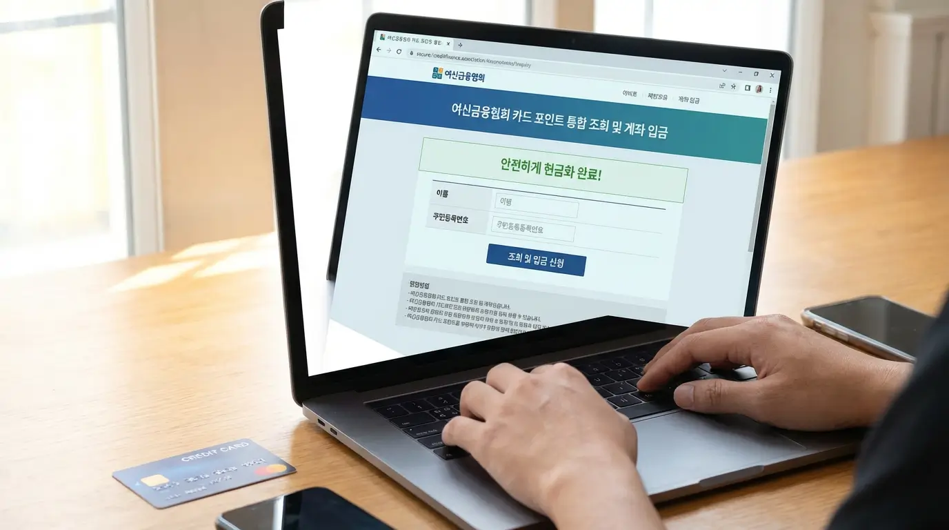 여신금융협회 통합 조회를 통한 신용 카드 포인트 현금화 안전 입금