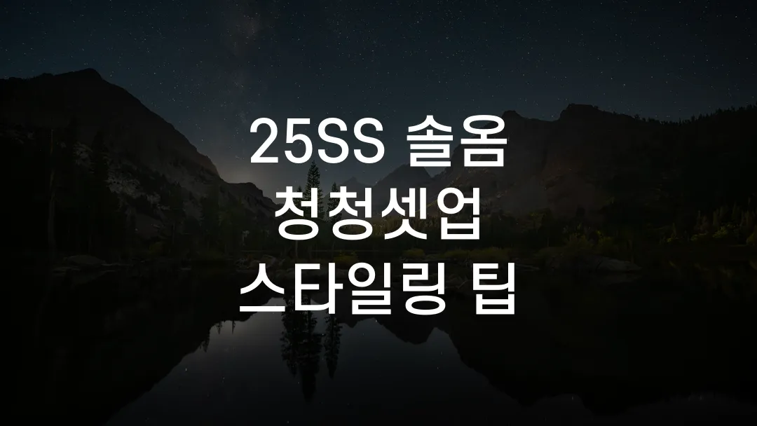 25SS 솔옴 청청셋업 스타일링 팁