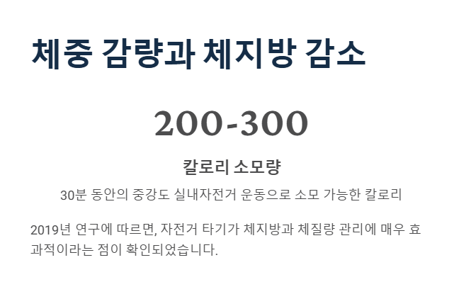 실내자전거 운동효과 체중 감량