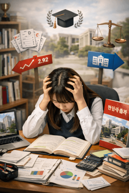 내신 2.92로 학종 고민하는 여학생