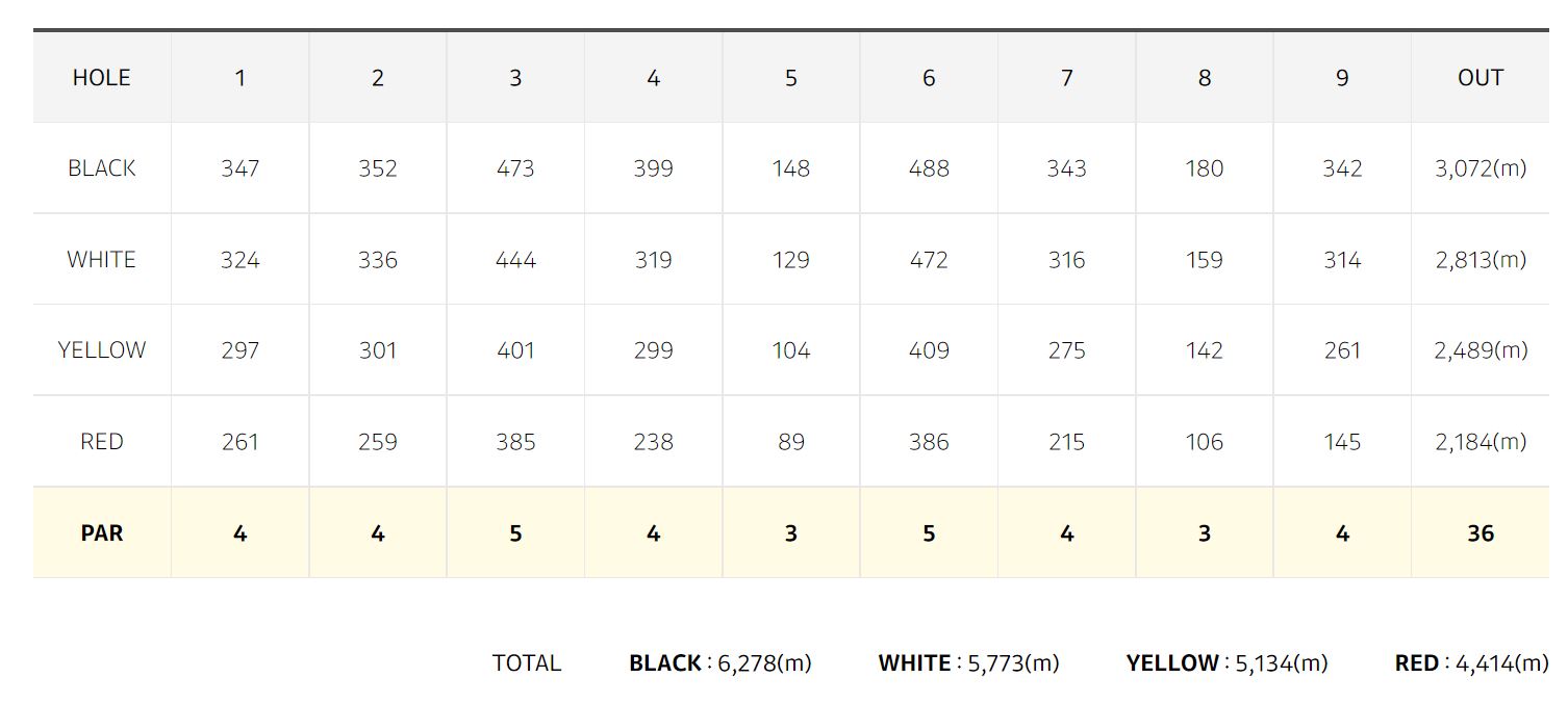 스카이뷰cc OUT코스 정보