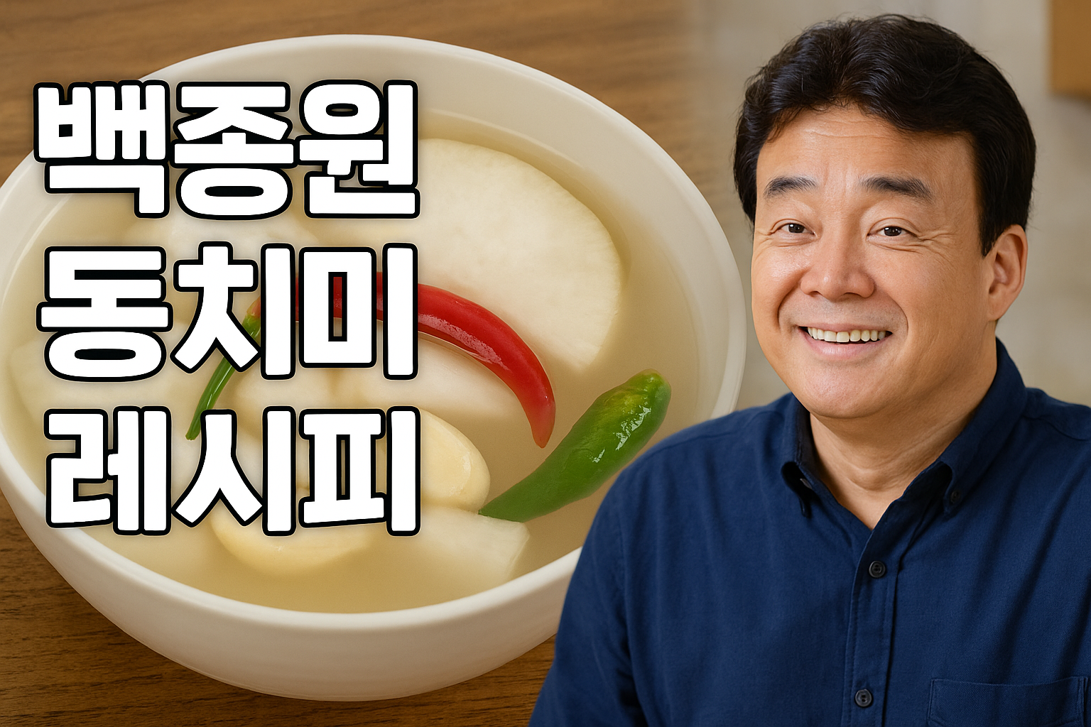 백종원이-웃고-있고-동치미-한-그릇이-있는-썸네일입니다.