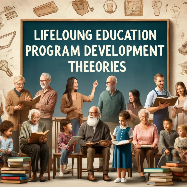 여러 계층의 사람들이 칠판 앞에서 학습하고 있는 모습