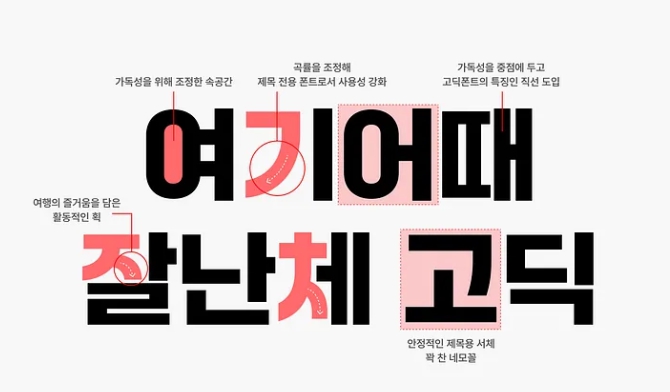 여기어때 잘난체 고딕