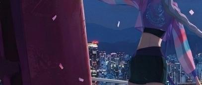 케이팝 데몬헌터스를 통한 과거와 현재, 미래를 잇는 지속가능패션에 대한 생각을 묘사한 이미지