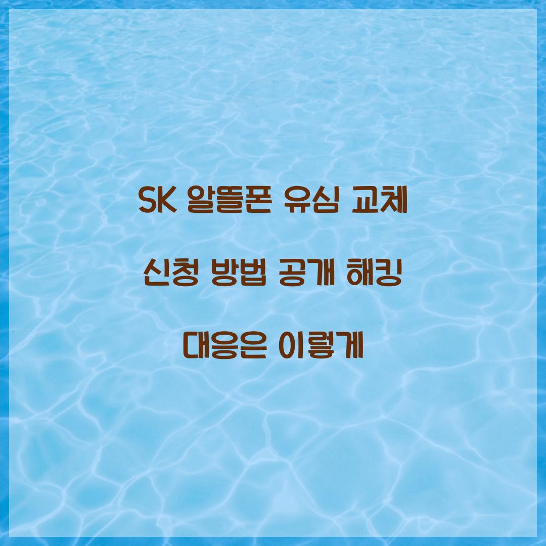 sk 알뜰폰 유심 교체