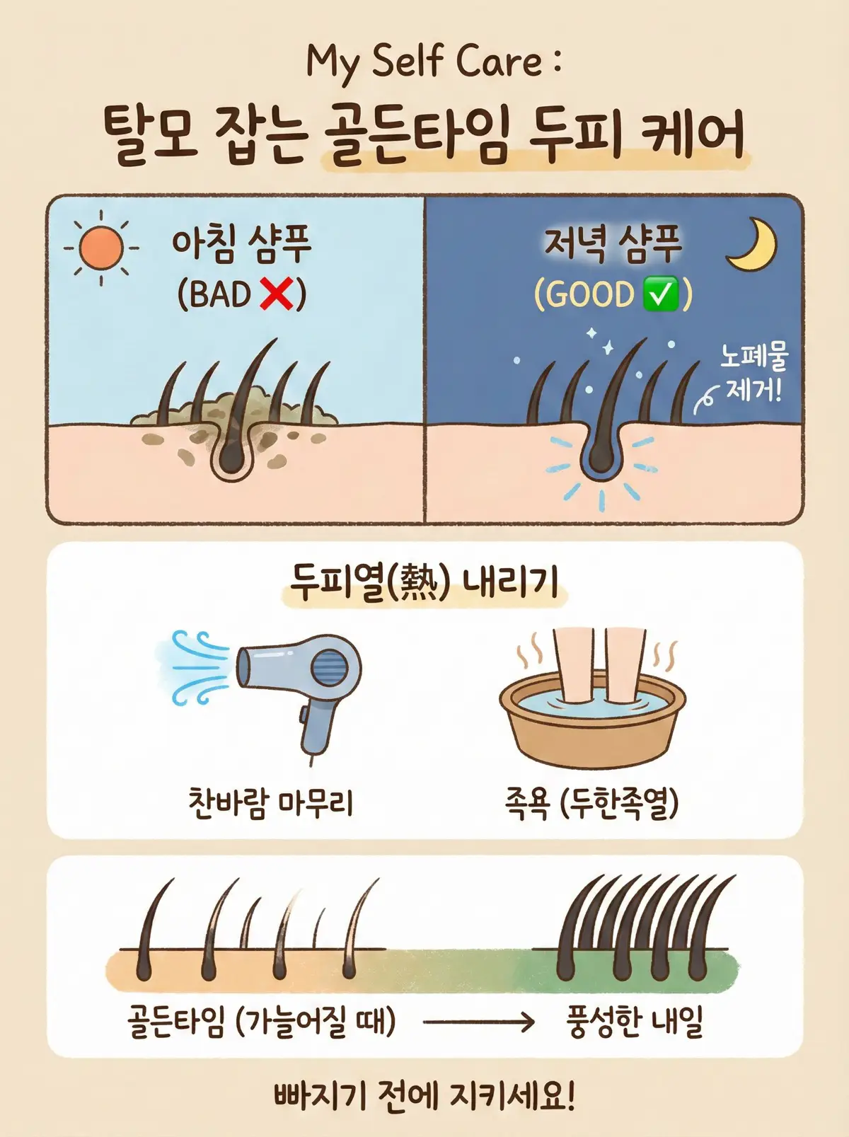 탈모 잡는 골든타임 두피 케어 요약