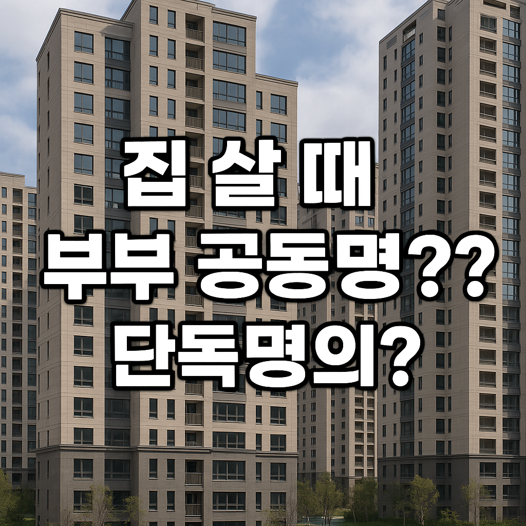집 살 때 부부 공동명의 꼭 해야 할까? 장단점 총정리