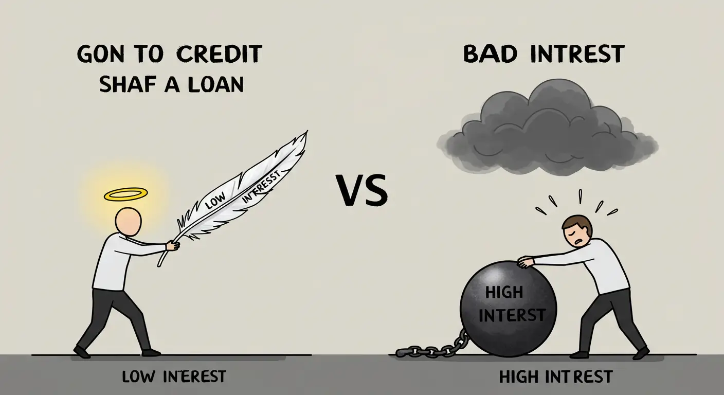 신용점수에 따라 달라지는 대출 이자의 무게를 시각적으로 비교