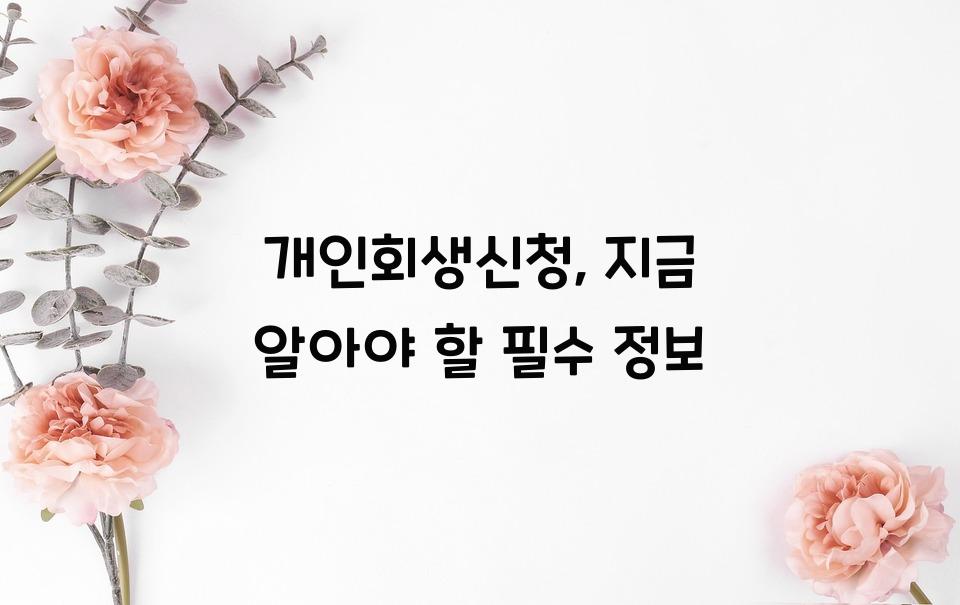 개인회생신청
