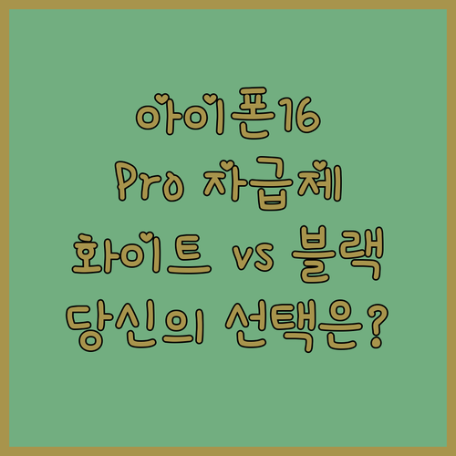 아이폰 16 Pro 자급제폰 구매 가