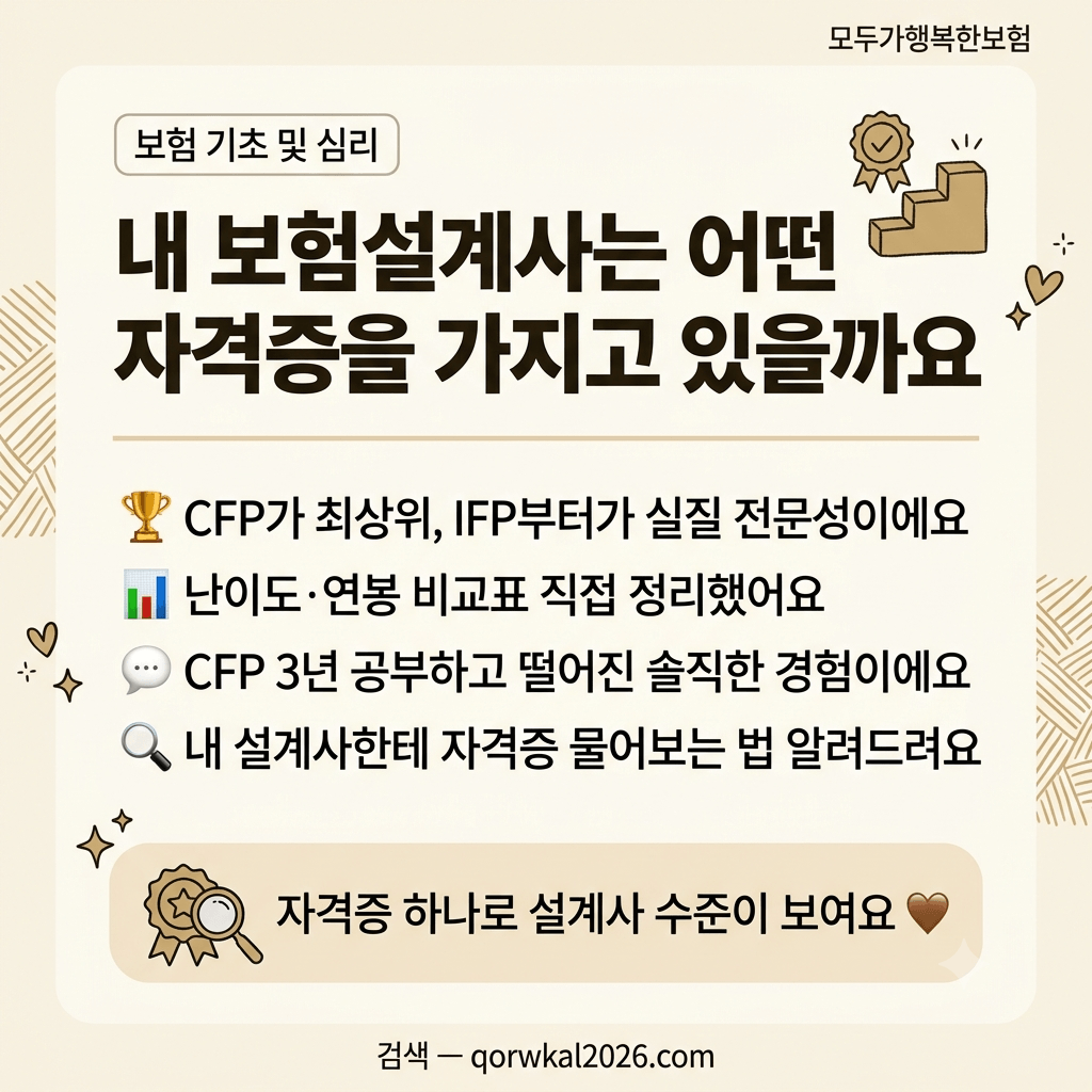내 보험설계사는 어떤 자격증을 가지고 있을까요 &mdash; 현직 설계사가 알려주는 자격증 서열과 현실