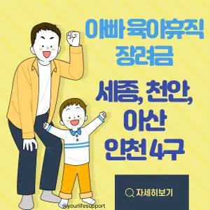 인천, 세종, 아산, 천안 지역의 아빠 육아 휴직 장려금 안내