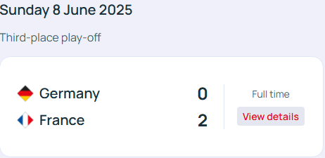 독일 프랑스 축구 UEFA 네이션스리그 3-4위전