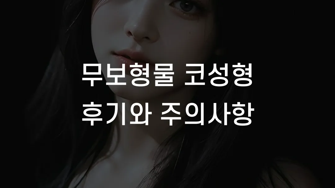 무보형물 코성형 후기와 주의사항